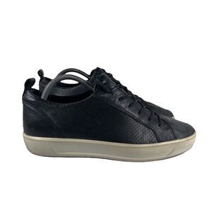 Ecco Soft 8 Black Leather Lace Up Low Top Shoes Sneakers Men's Size 9